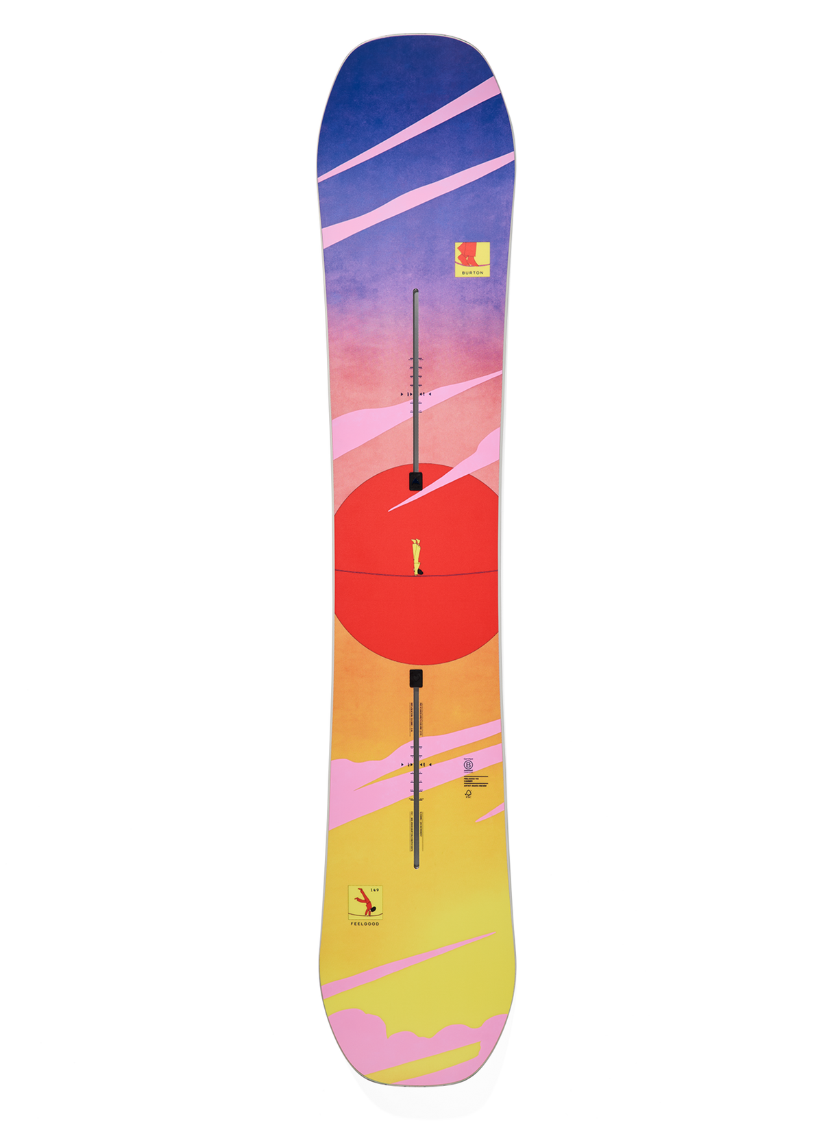 Women's Burton Feelgood Camber Snowboard - Tight Rope - top graphic