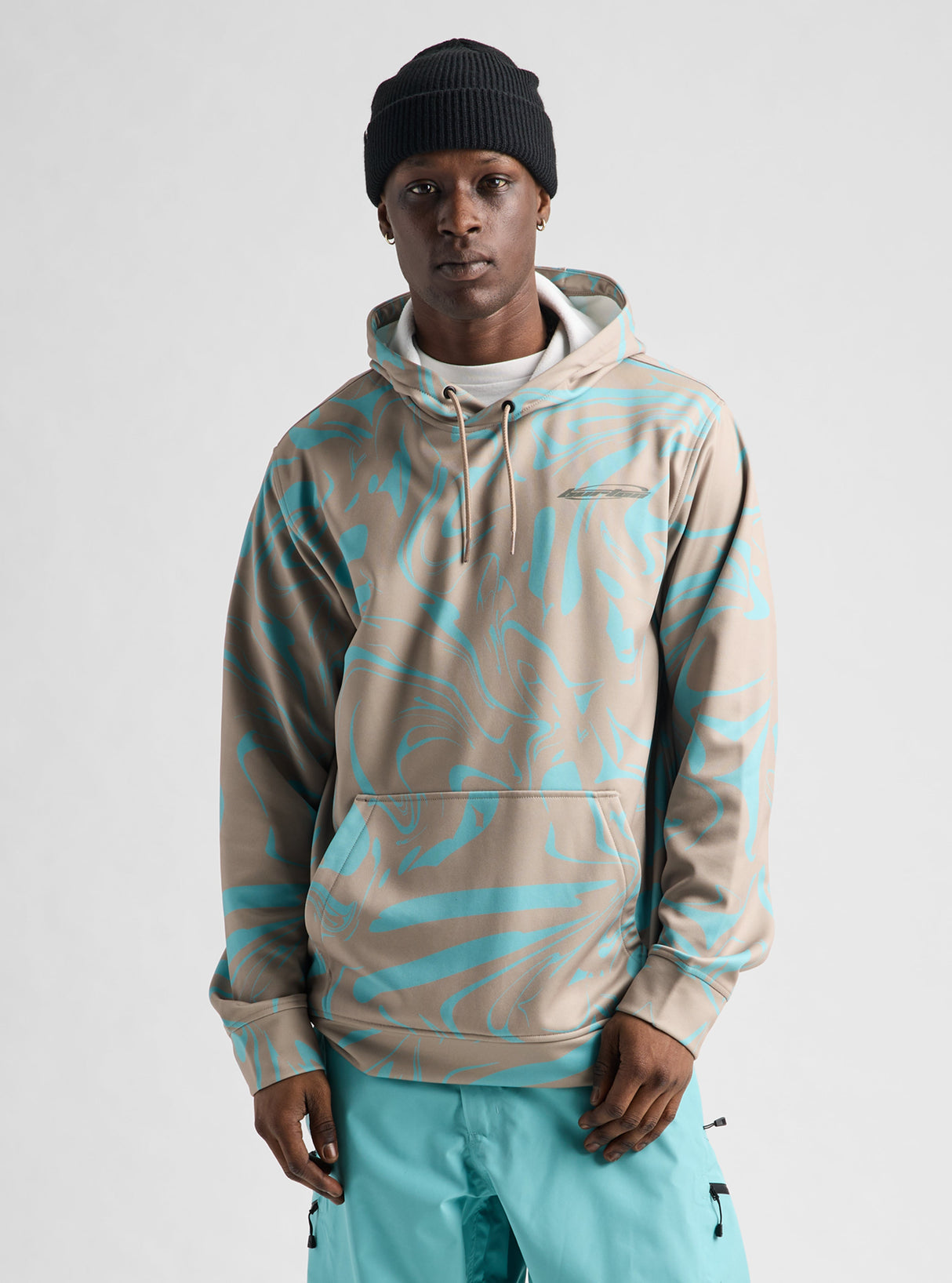 Men's Burton Oak Pullover Hoodie - Liquid Mineral - on model