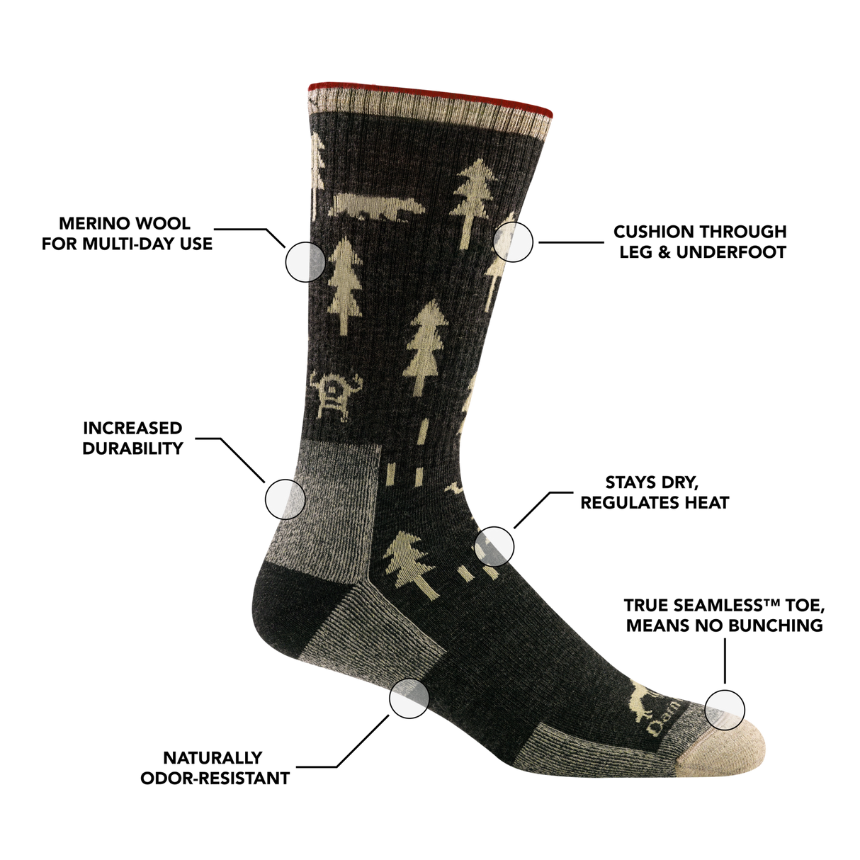 Darn Tough Men's ABC Boot Midweight Hiking Socks
