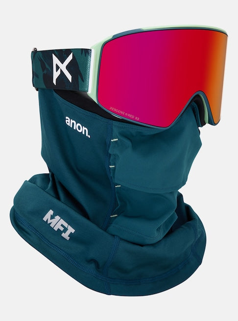 Anon M4 Cylindrical Goggles + Bonus Lens + MFI® Face Mask - Family Tree/Perceive Sunny Red