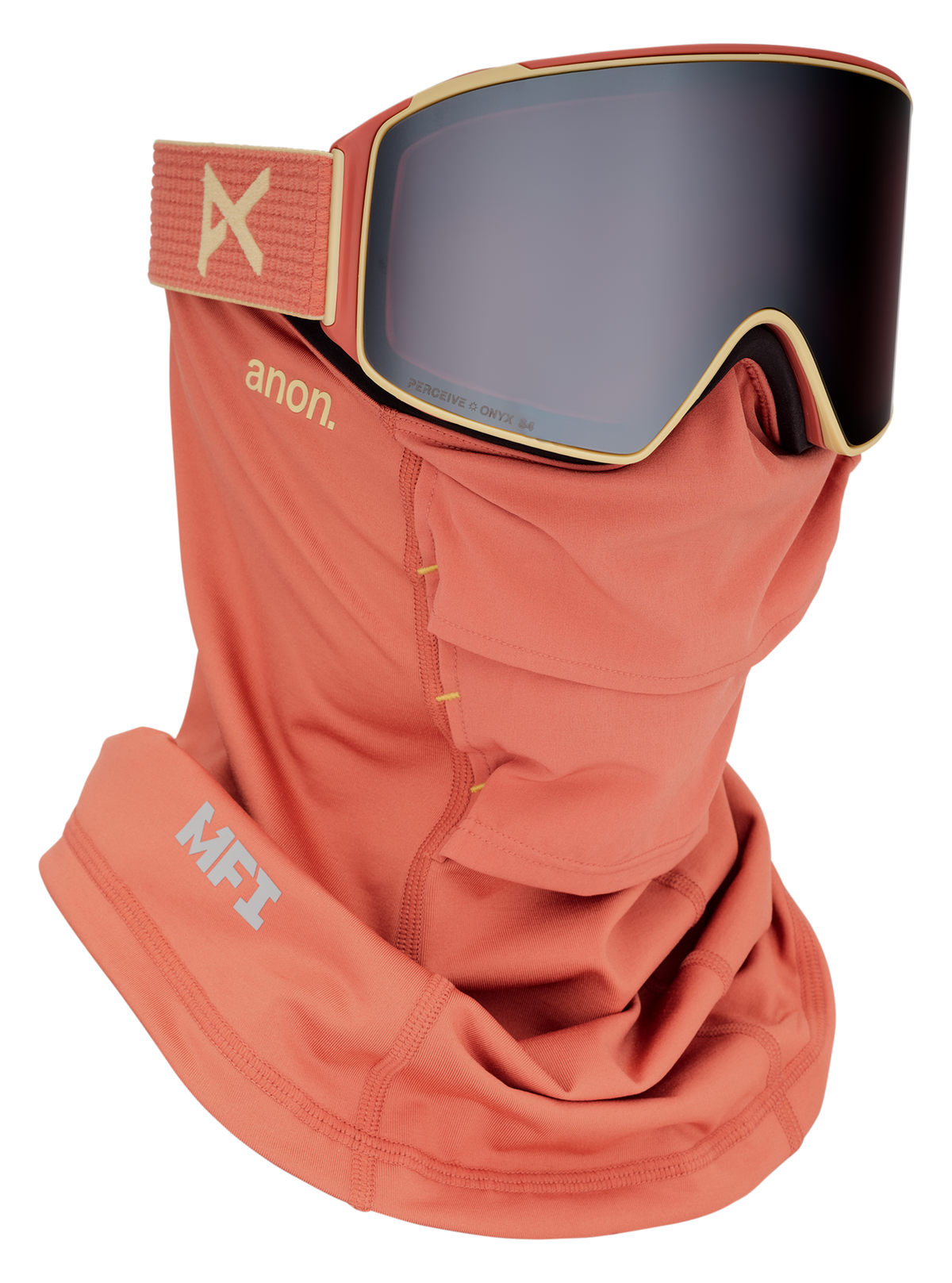 Anon M4S Cylindrical Goggles + Bonus Lens + MFI® Face Mask - Terracotta with Perceive Sunny Onyx Lens 2027
