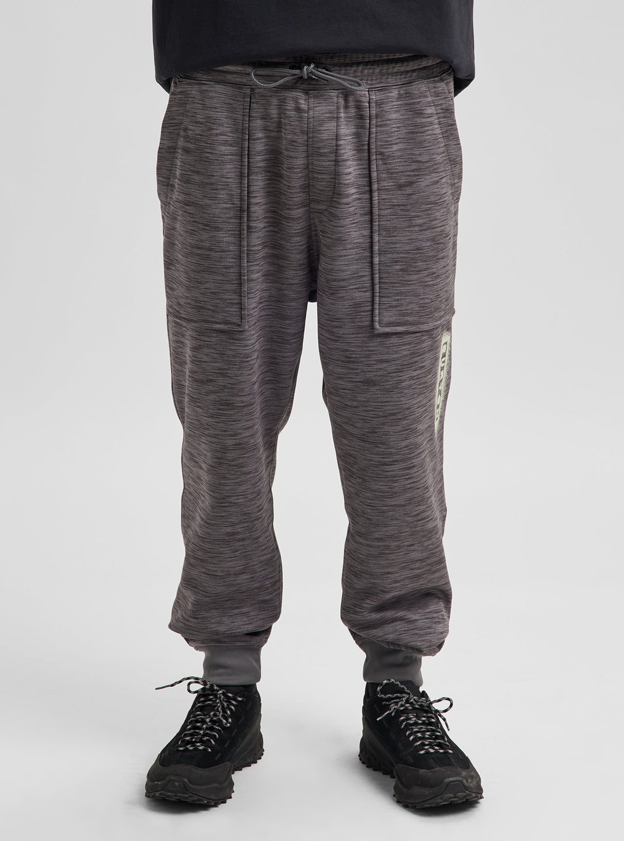 Men's Burton Oak Fleece Pants - Gotham Gray Heather - on model