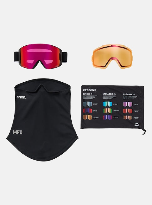 Anon Sync Goggles + Bonus Lens - Black/Perceive Sunny Red 2026