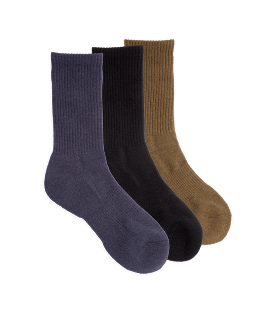 Coal Everyday Crew 3 Pack Socks - Solid BLK