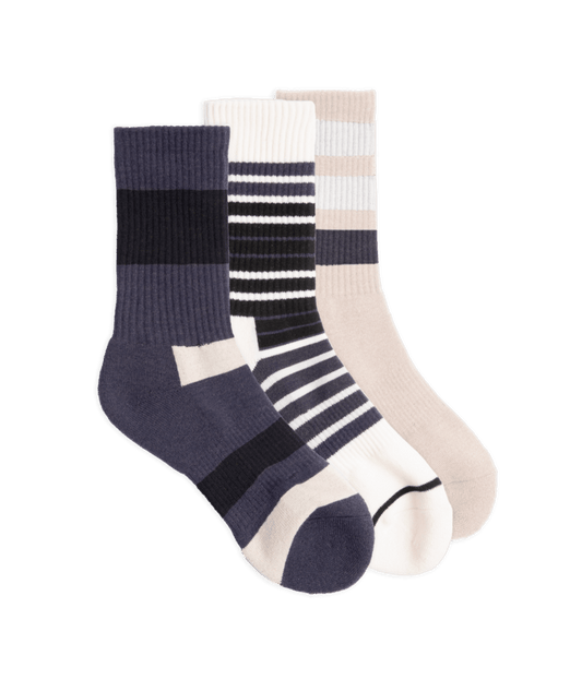 Coal Everyday Crew 3 Pack Socks - Stripe NAM