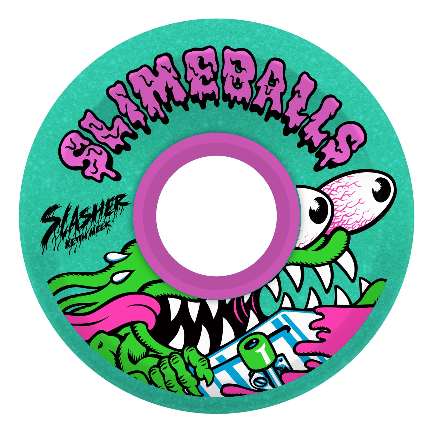 Slime Balls Wheels Meek Slasher OG Green Glitter Skateboard Wheels 78a 60mm