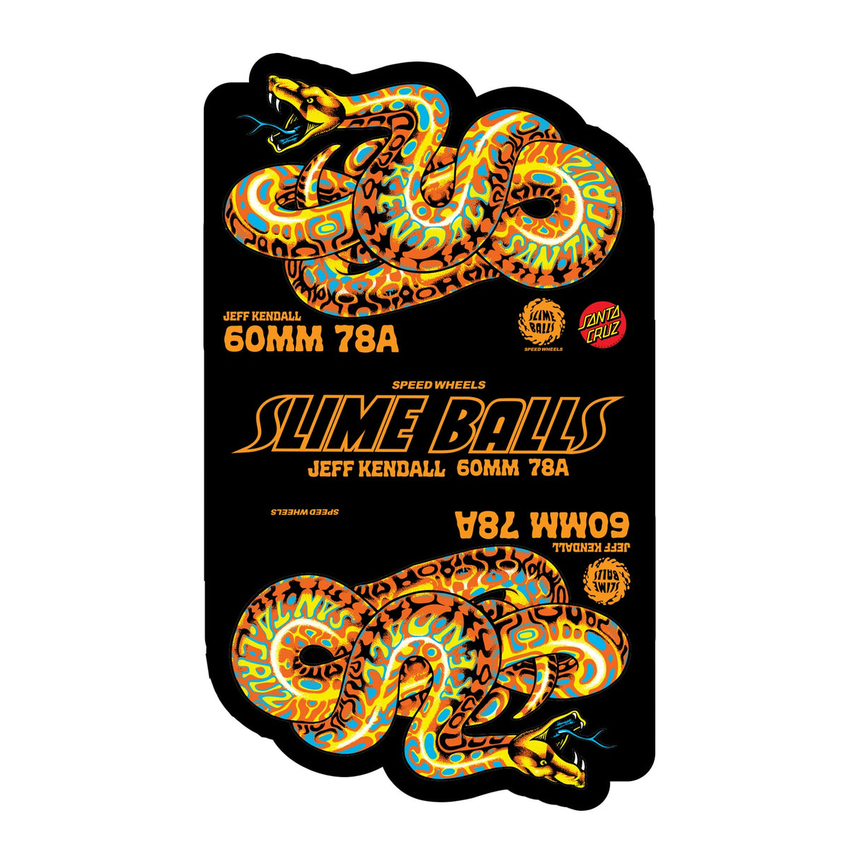 Slime Balls 78a Jeff Kendall Snake OG Slime Yellow 60mm Skateboard Wheels