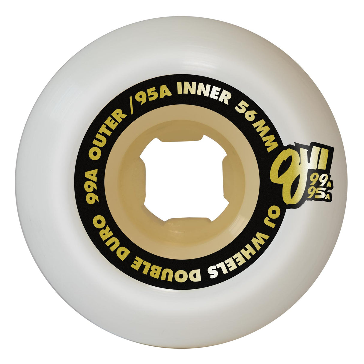 OJ 99a/95a Chubbies Double Duo White/Gum Skateboard Wheels