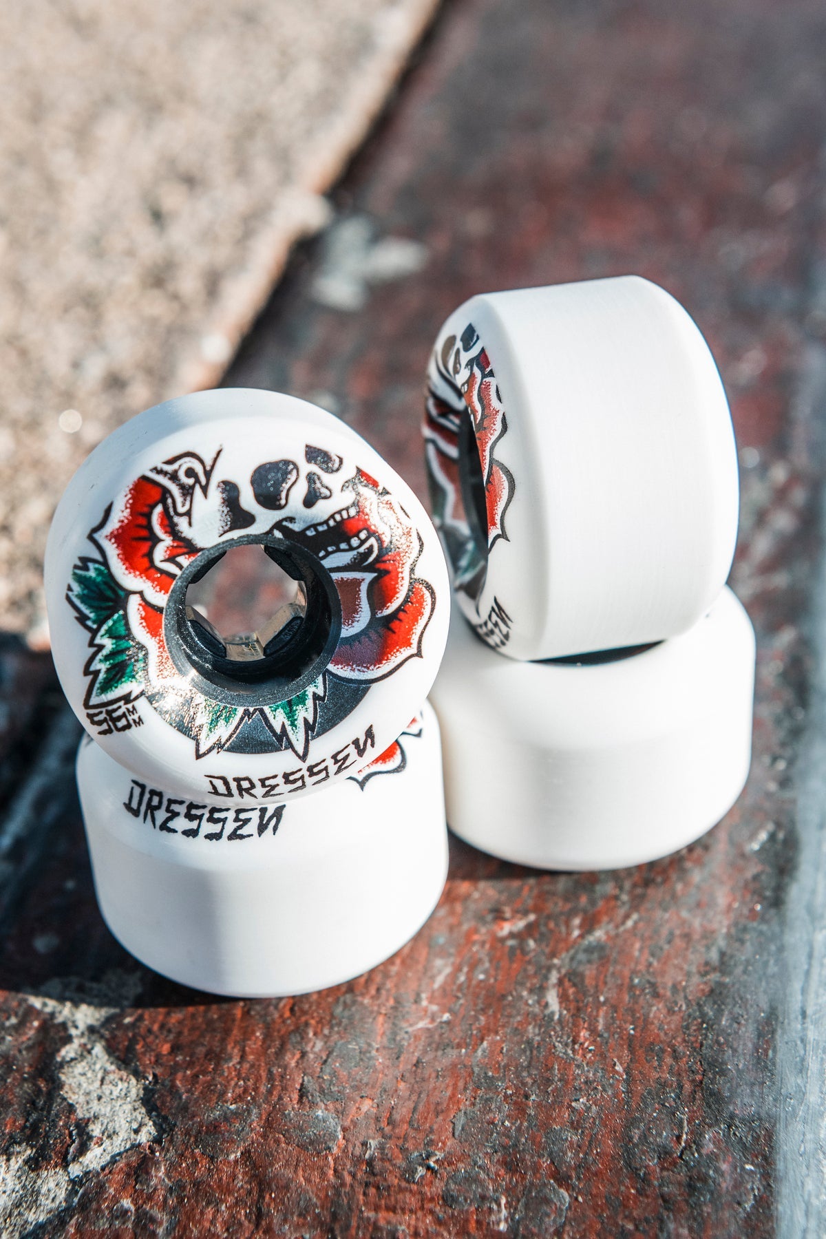 OJ 56mm Double Duro Eric Dressen Rose Skull Chubbies 99a/95a Skateboard Wheels