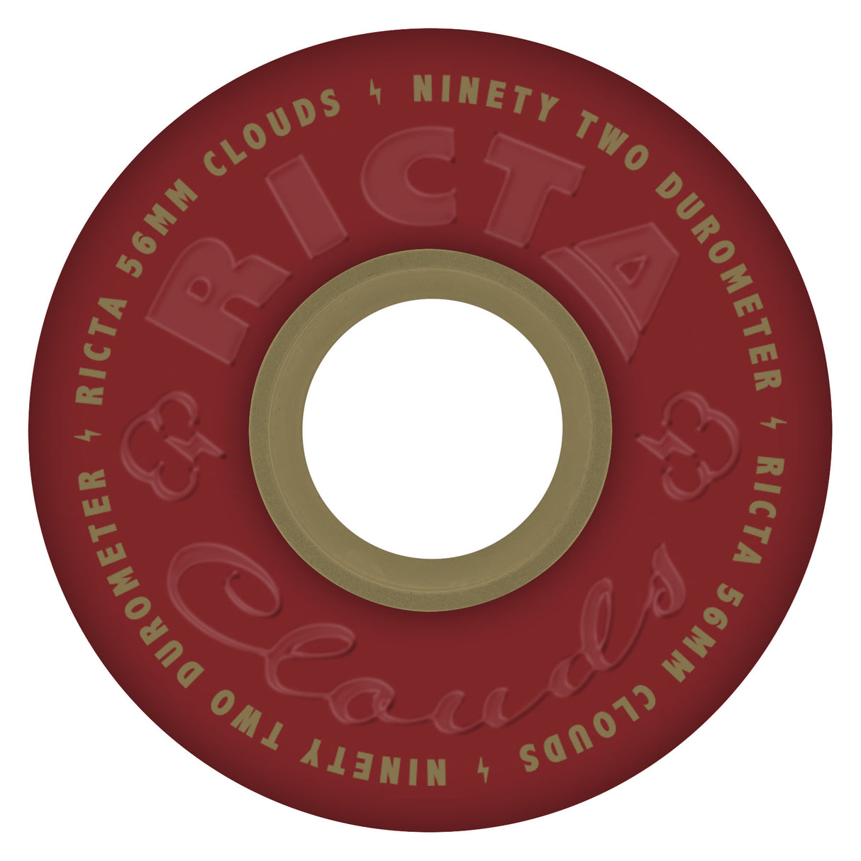 Ricta Clouds 56mm Maroon Gold 92a Skateboard Wheels