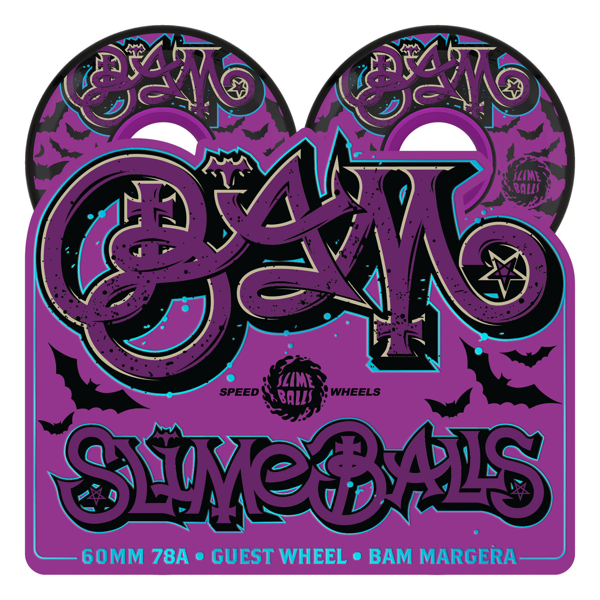 Slime Balls Bam Margera Guest OG 78a 60mm Skateboard Wheels