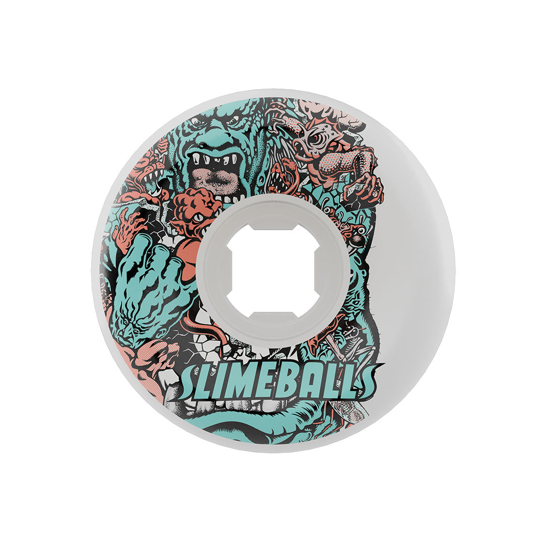 Slime Balls 97a Rob Roskopp Five Reissue Full Combo White 56mm Skateboard Wheels