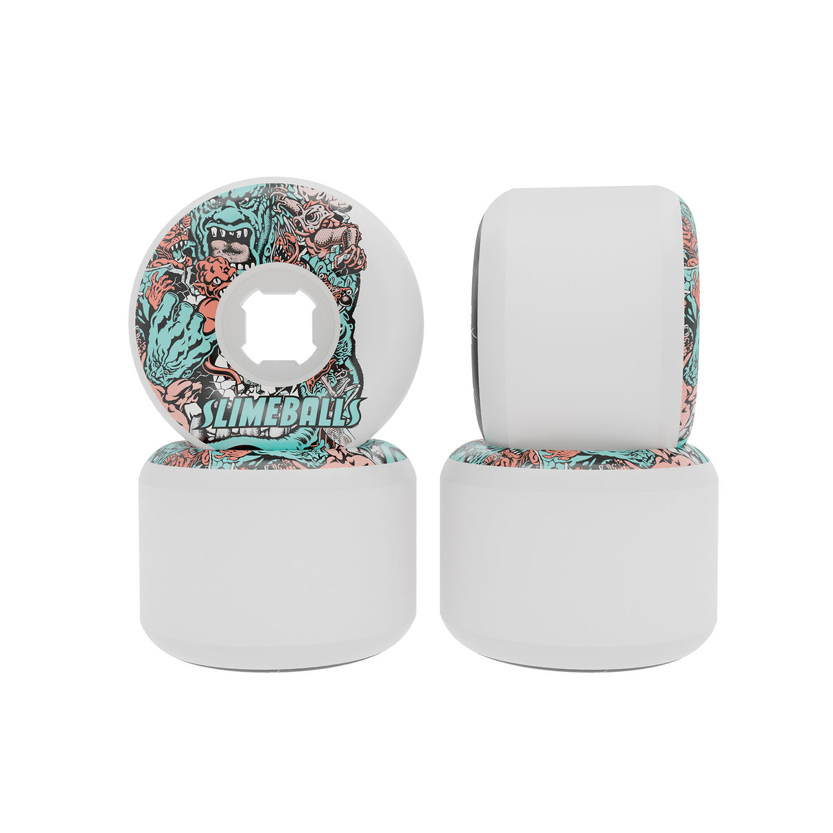 Slime Balls 97a Rob Roskopp Five Reissue Full Combo White 56mm Skateboard Wheels