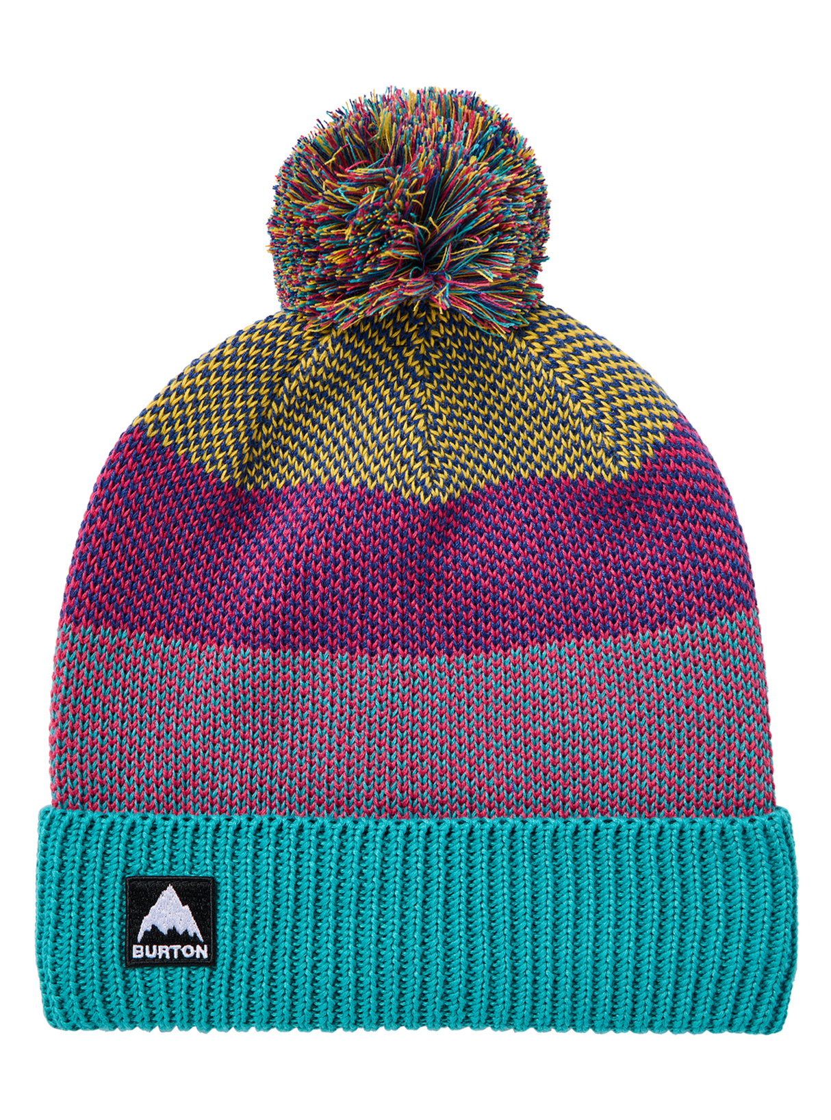 Kids' Burton Fleece-Lined Pom Beanie - Goldenrod/Azalea Pink/Pacific Teal