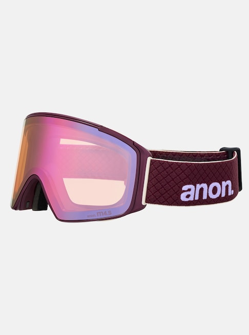 Anon M4S Goggles (Cylindrical) + Bonus Lens + MFI® Face Mask - Deep Cherry/Perceive Cloudy Pink