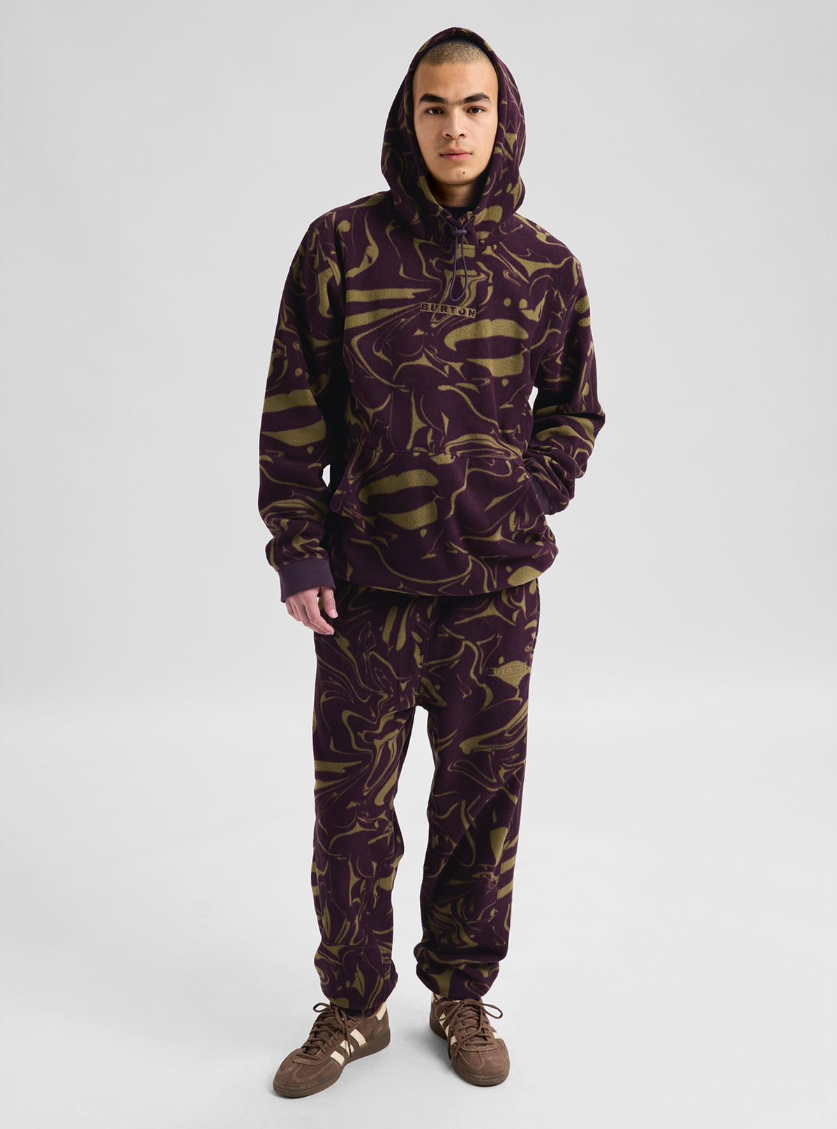 Burton Cinder Fleece Pullover Hoodie - Liquid Bear Hug - detail