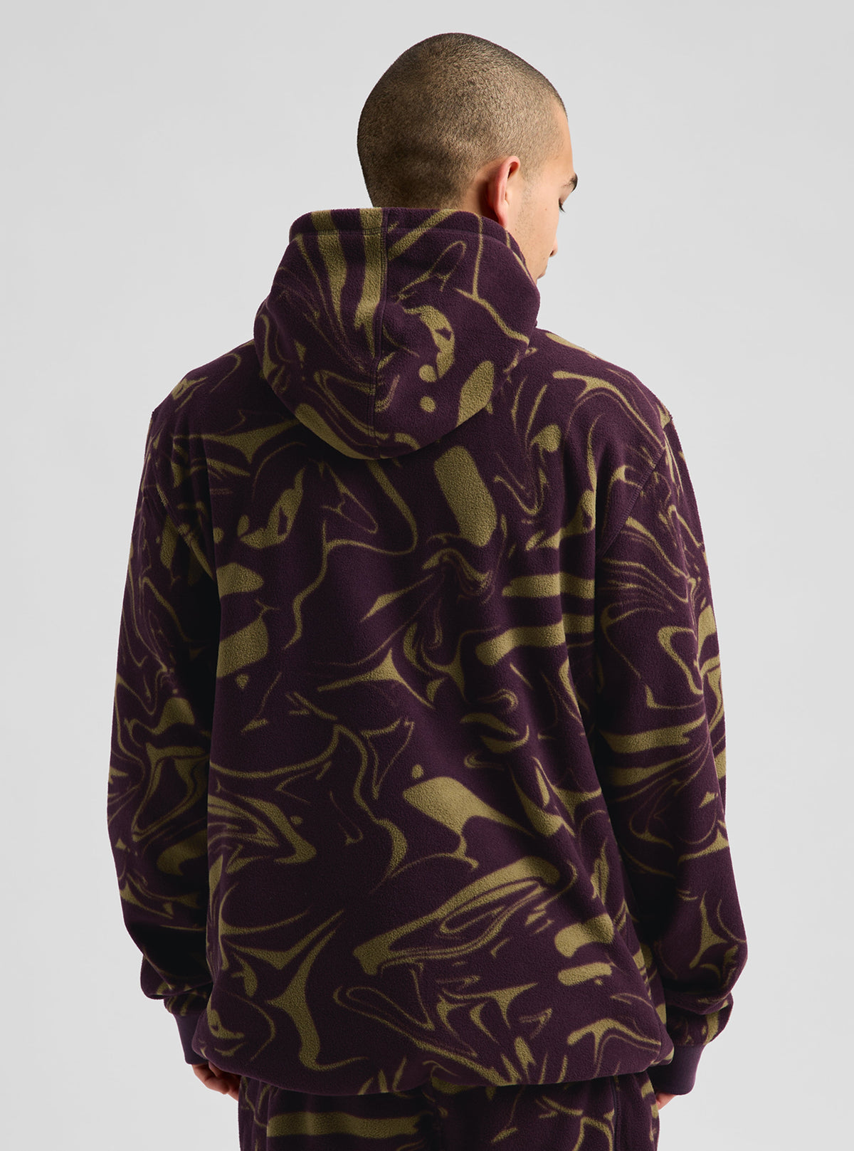 Burton Cinder Fleece Pullover Hoodie - Liquid Bear Hug - on model