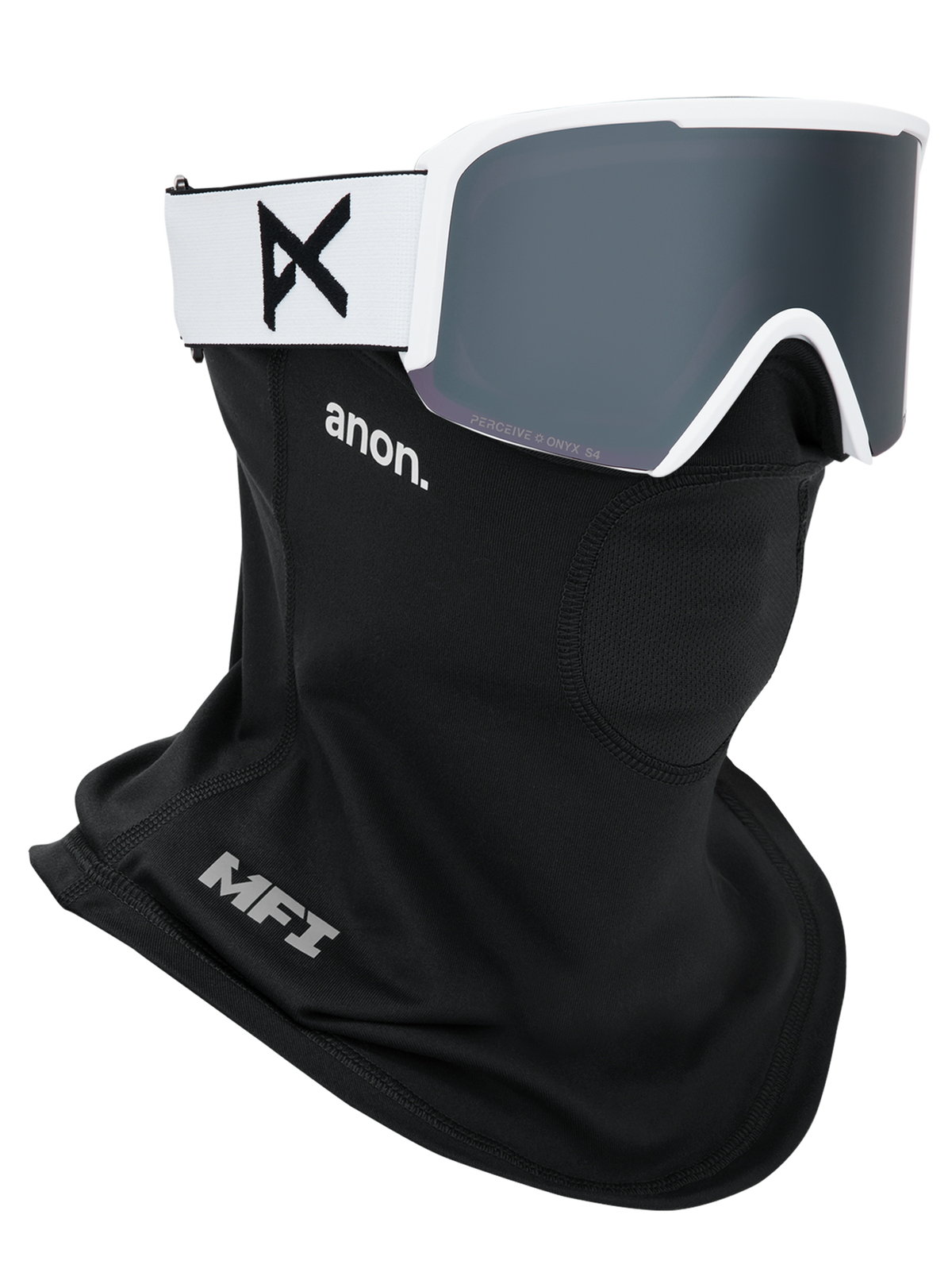 Anon Nesa Goggles + Bonus Lens + MFI® Face Mask - White with Perceive Sunny Onyx Lens 2027