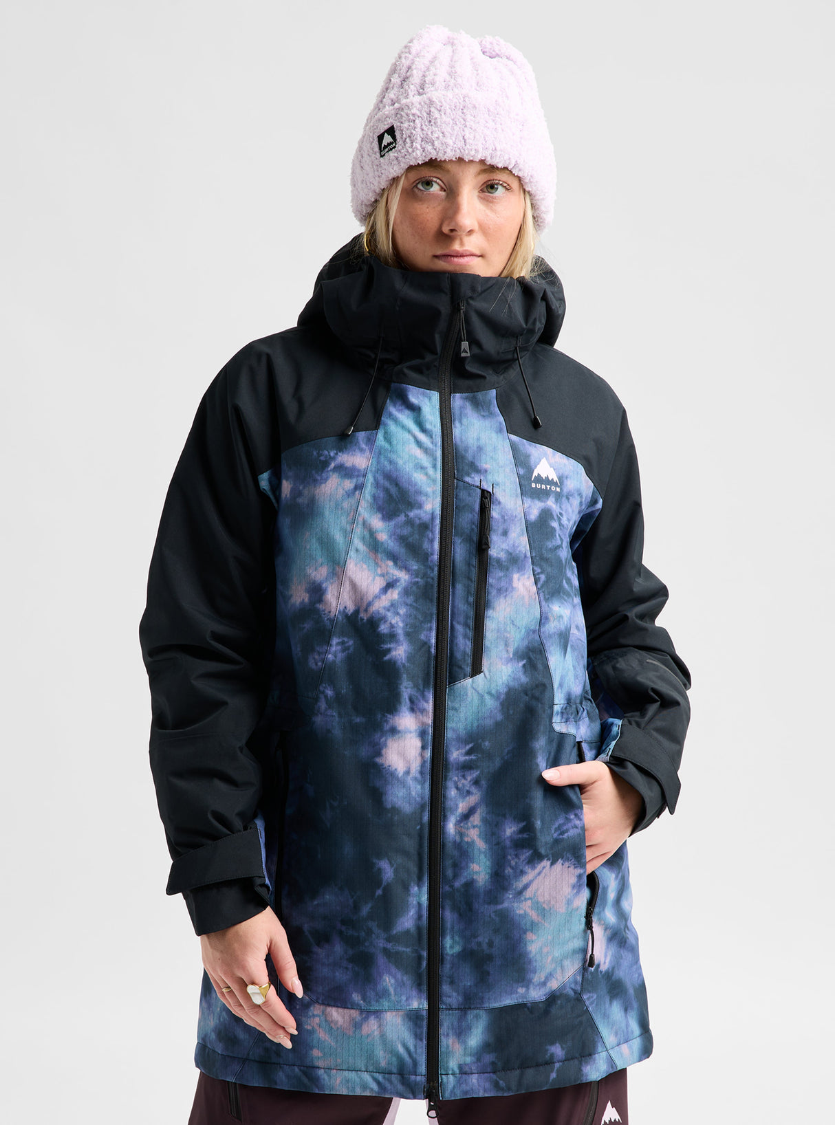 Women's Burton Reserve 2L Insulated Jacket - True Black/Crystal Dye - on model