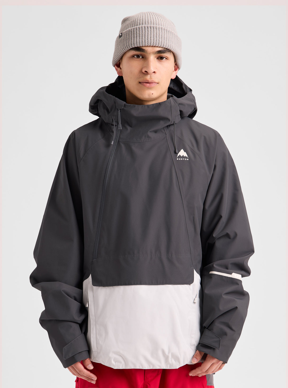 Men's Burton Reserve 2L Relaxed Anorak Jacket - Gotham Gray/Gray Cloud - on model