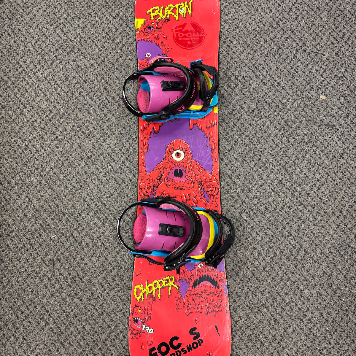 Pre Owned Burton Chopper 120cm Snowboard & Union Mini Flite Bindings