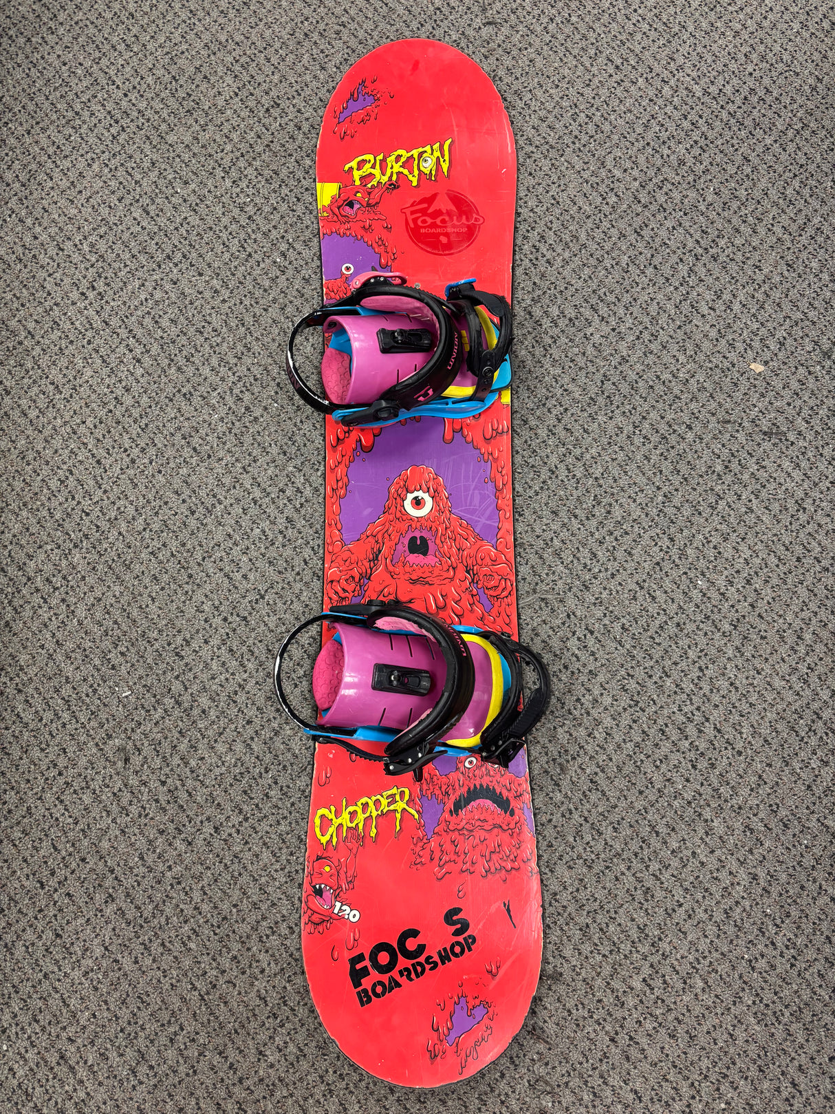 Pre Owned Burton Chopper 120cm Snowboard & Union Mini Flite Bindings