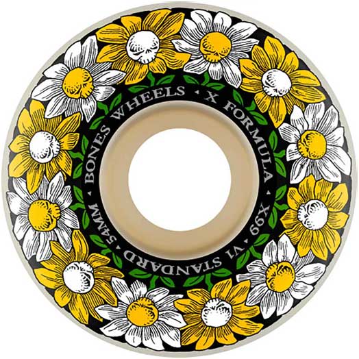 Bones 99a X Formula V1 Pushing Up Daisies Skateboard Wheels