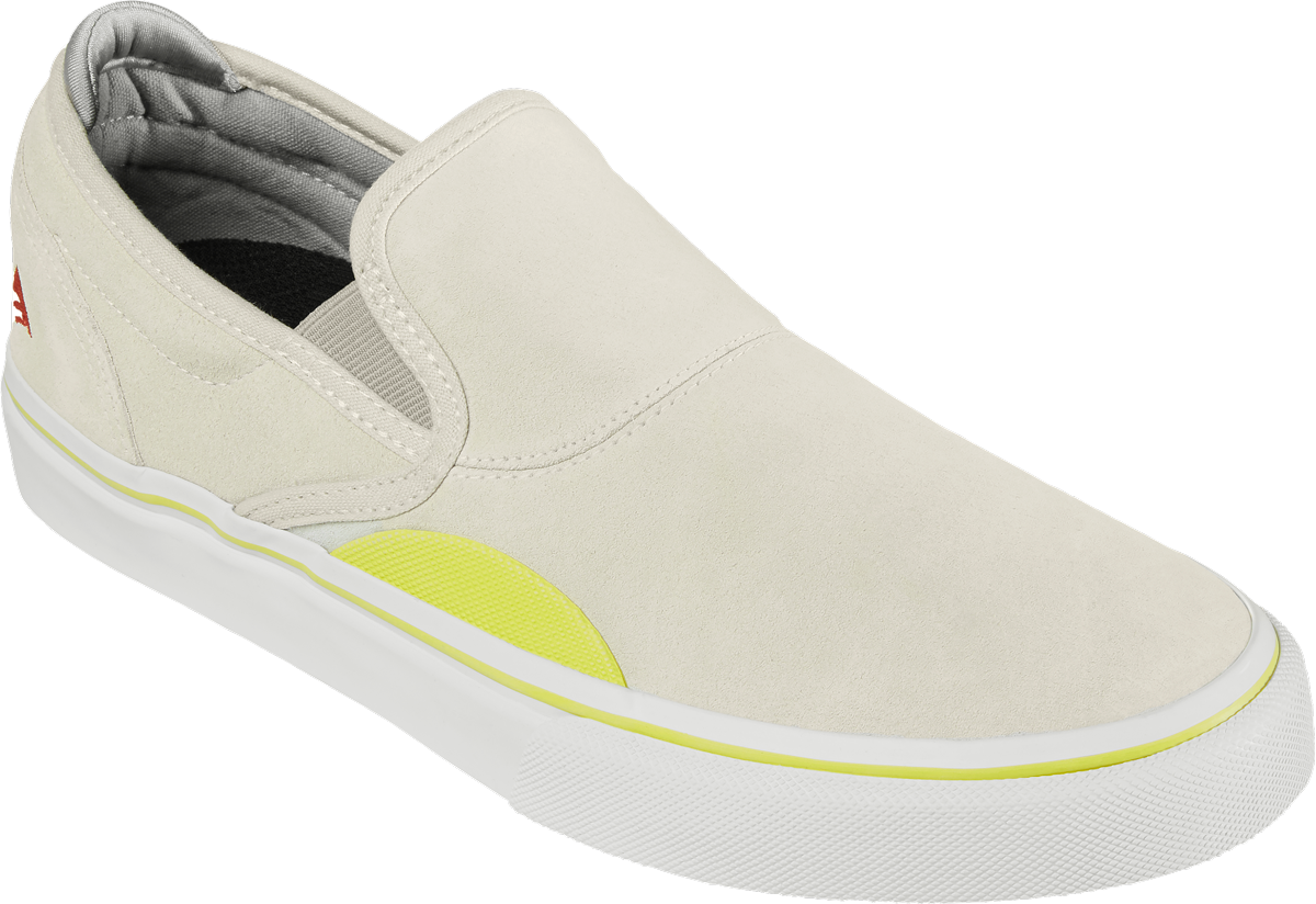 Emerica Wino G6 Slip-on Skate Shoes - Grey/Yellow