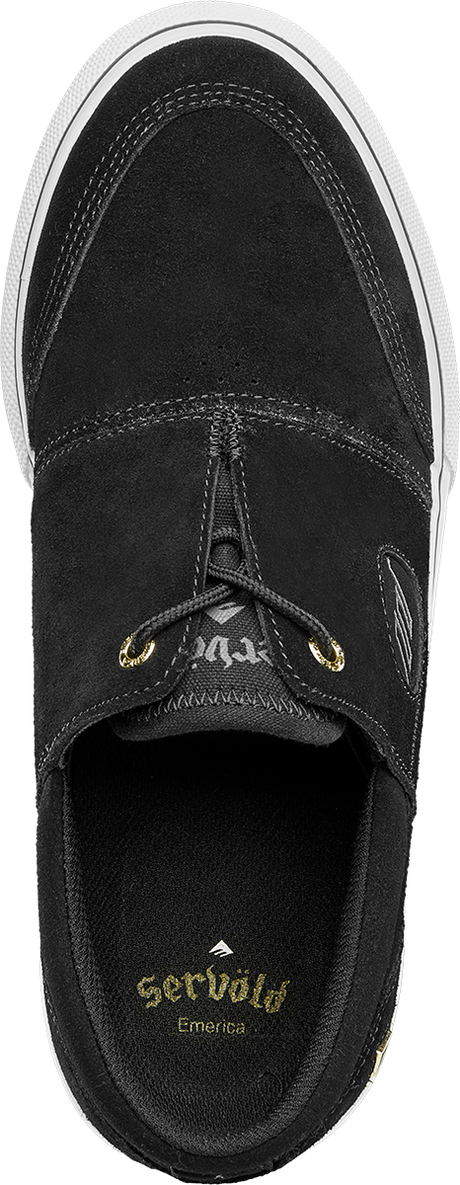 Emerica Servold Skate Shoes - Black/White/Gold