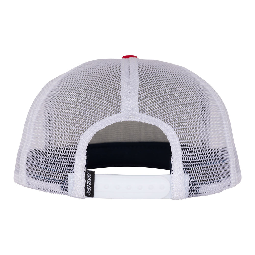 Santa Cruz Screaming Hand Front Mesh Trucker High Profile Hat - Navy/Wht/Red