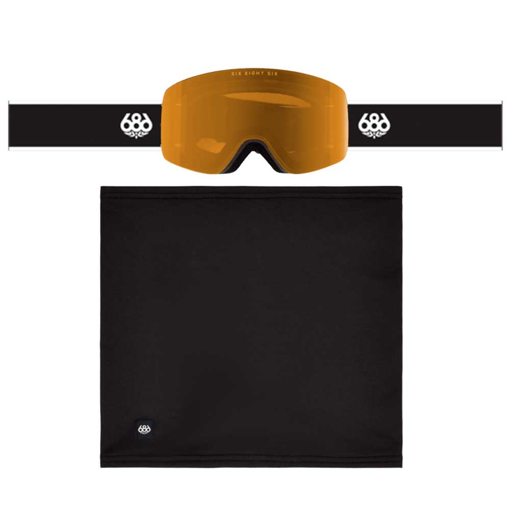 608 Foundation Snow Goggles Black Frame / Amber Lens - 2027