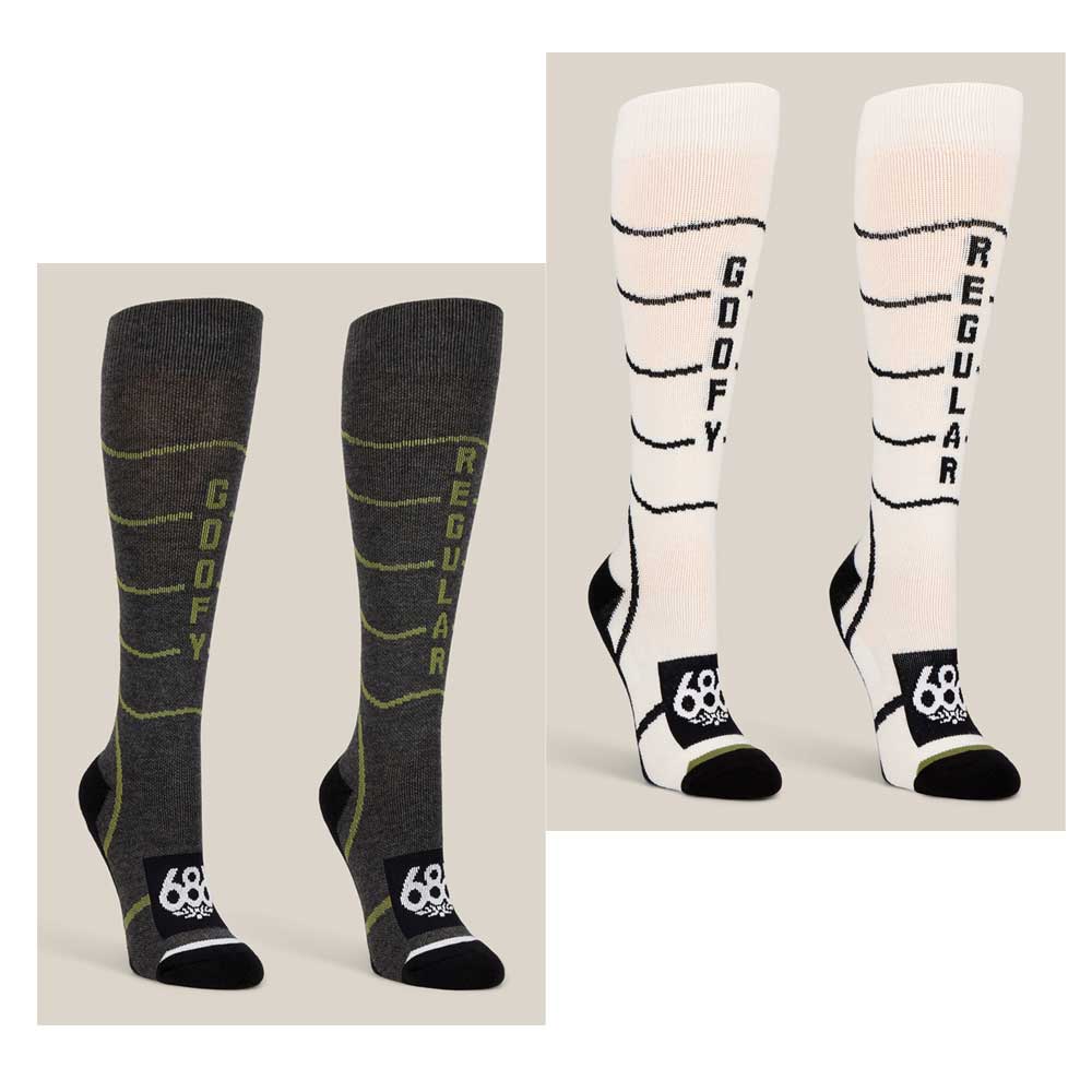 686 Women's Contour Merino Snowboard Socks - 2 Pack
