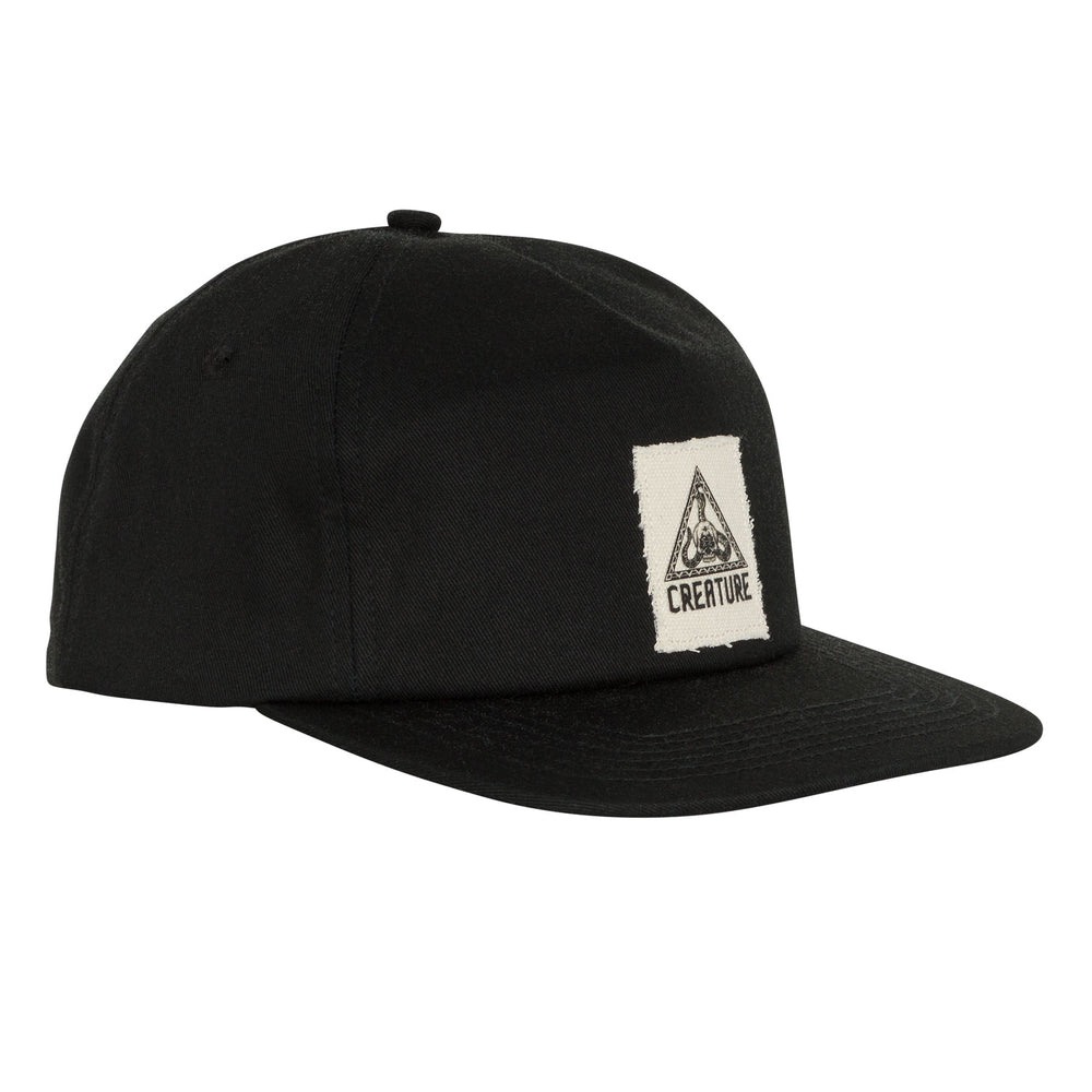 Creature Take Warning Snapback Mid Profile Hat - Black