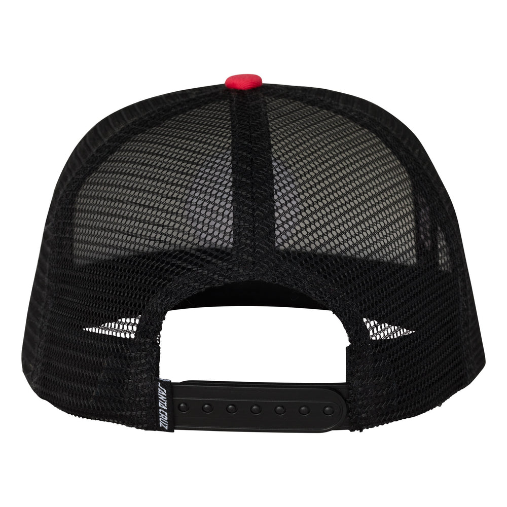 Santa Cruz Screaming 50 Mesh Trucker High Profile Hat - Blk/Red