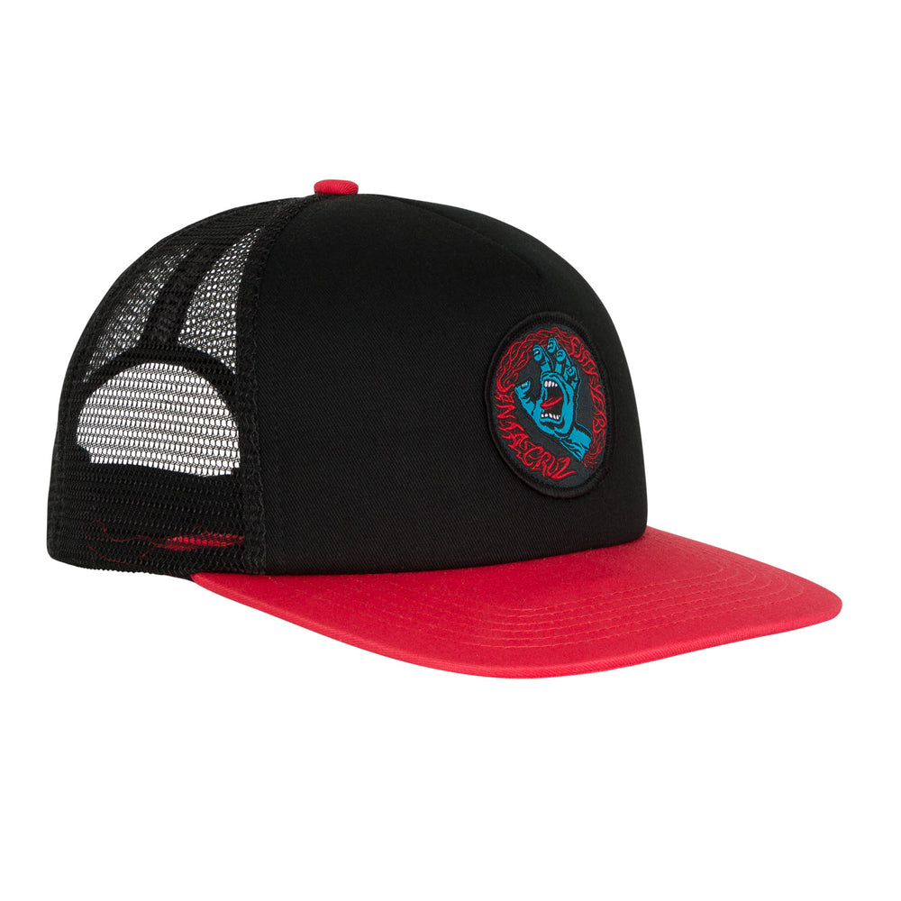 Santa Cruz Screaming 50 Mesh Trucker High Profile Hat - Blk/Red