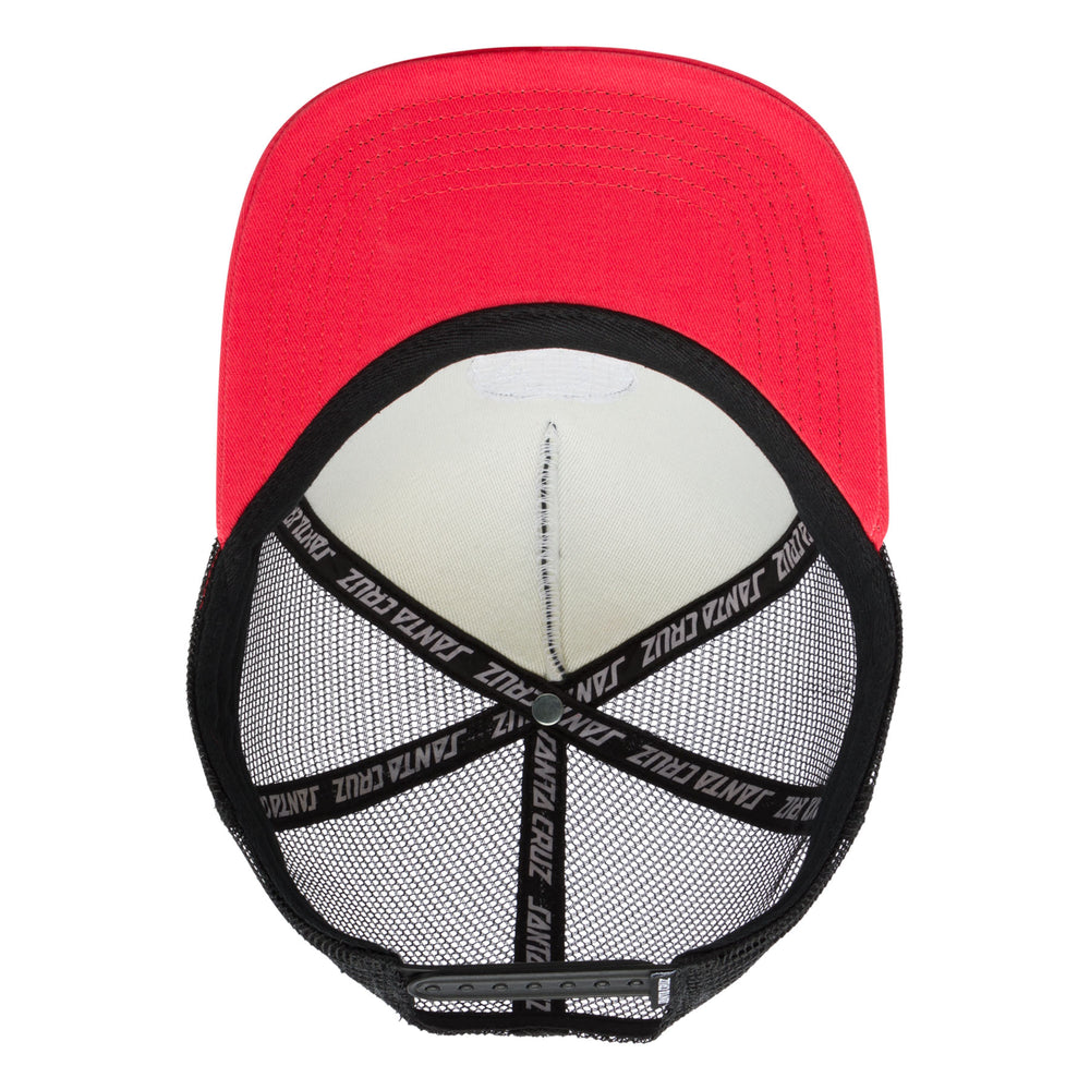 Santa Cruz Screaming 50 Mesh Trucker High Profile Hat - Blk/Red