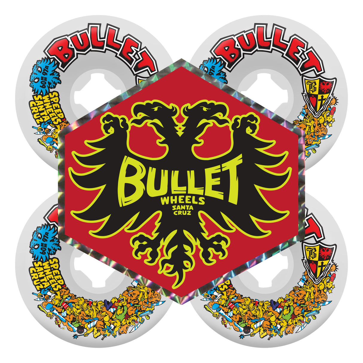 Slime Balls Bullet Riot Vomits White 97a 54mm Skateboard Wheels 60mm