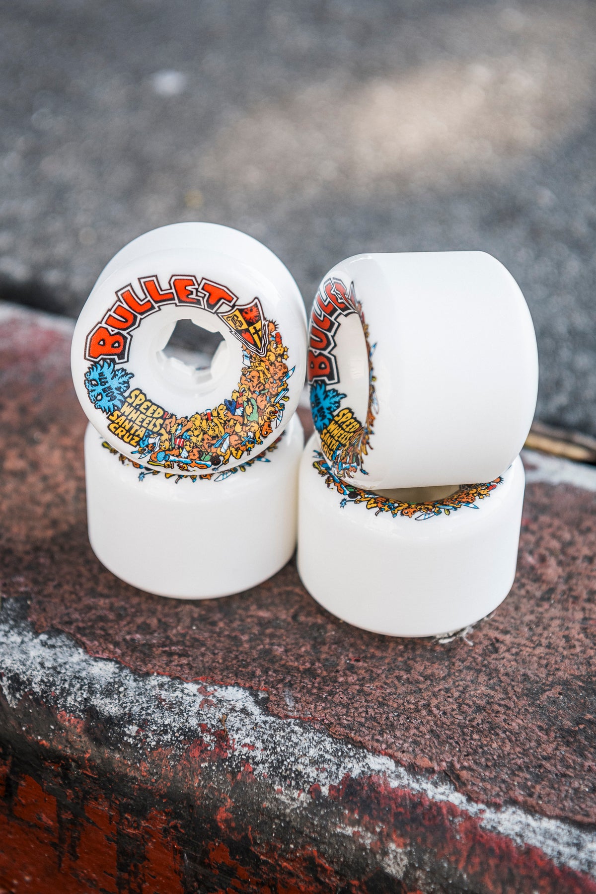 Slime Balls Bullet Riot Vomits White 97a 54mm Skateboard Wheels 60mm