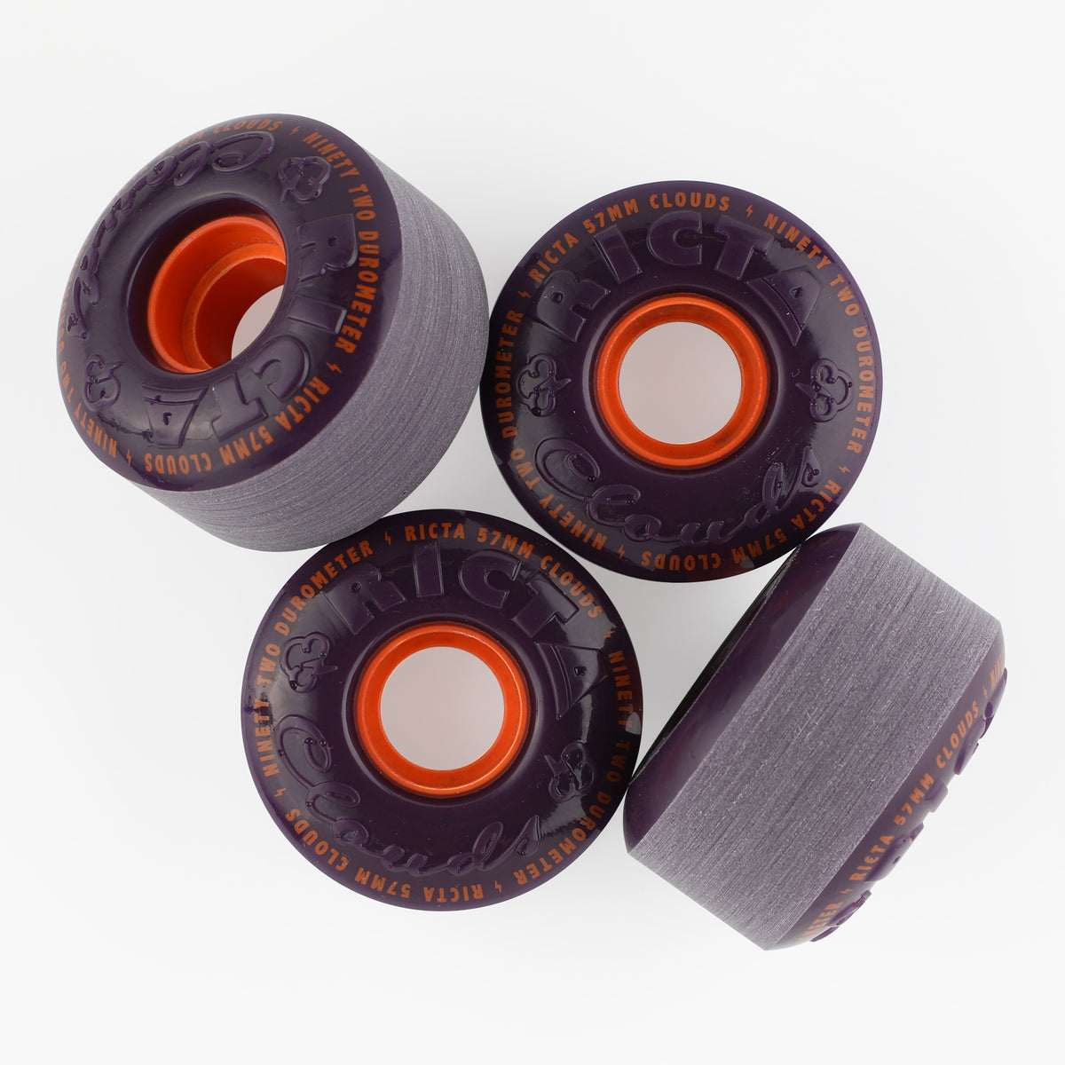 Ricta 92a Clouds 57mm Skateboard Wheels Purple Orange