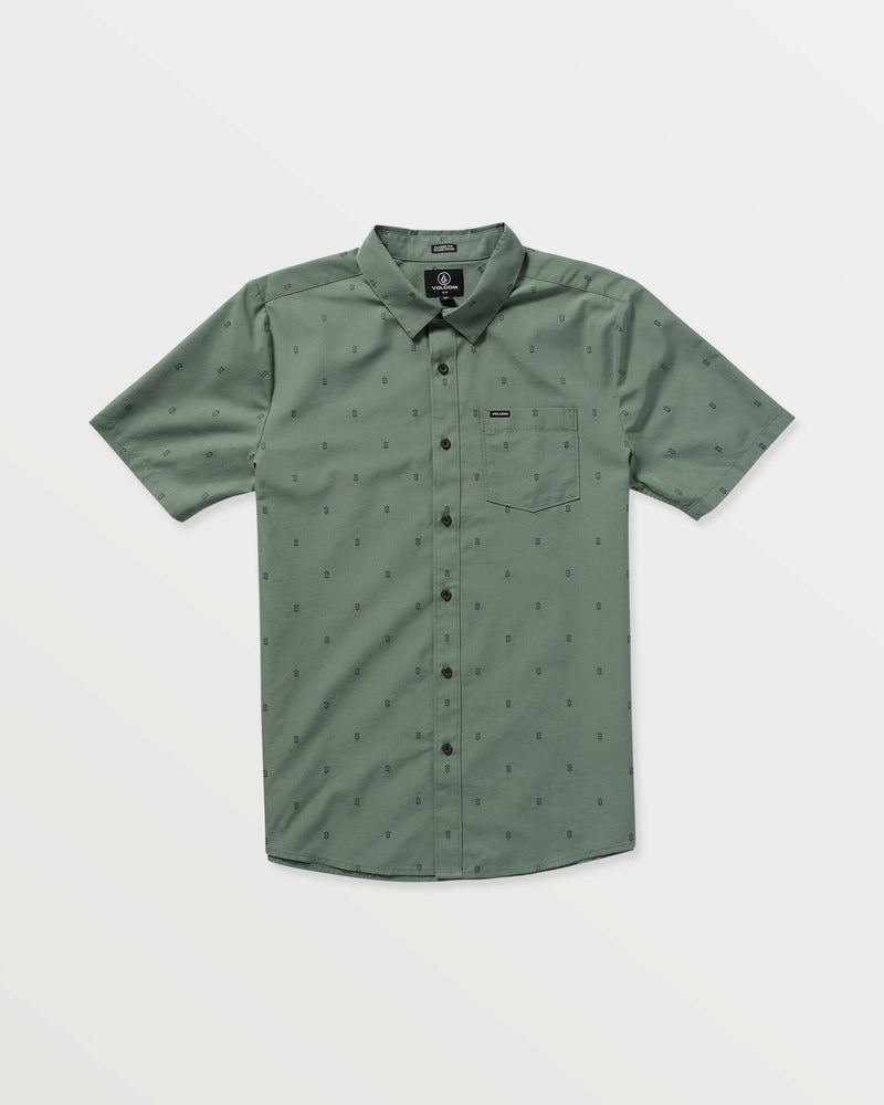 Volcom Bankstone Short Sleeve Shirt Light Olive