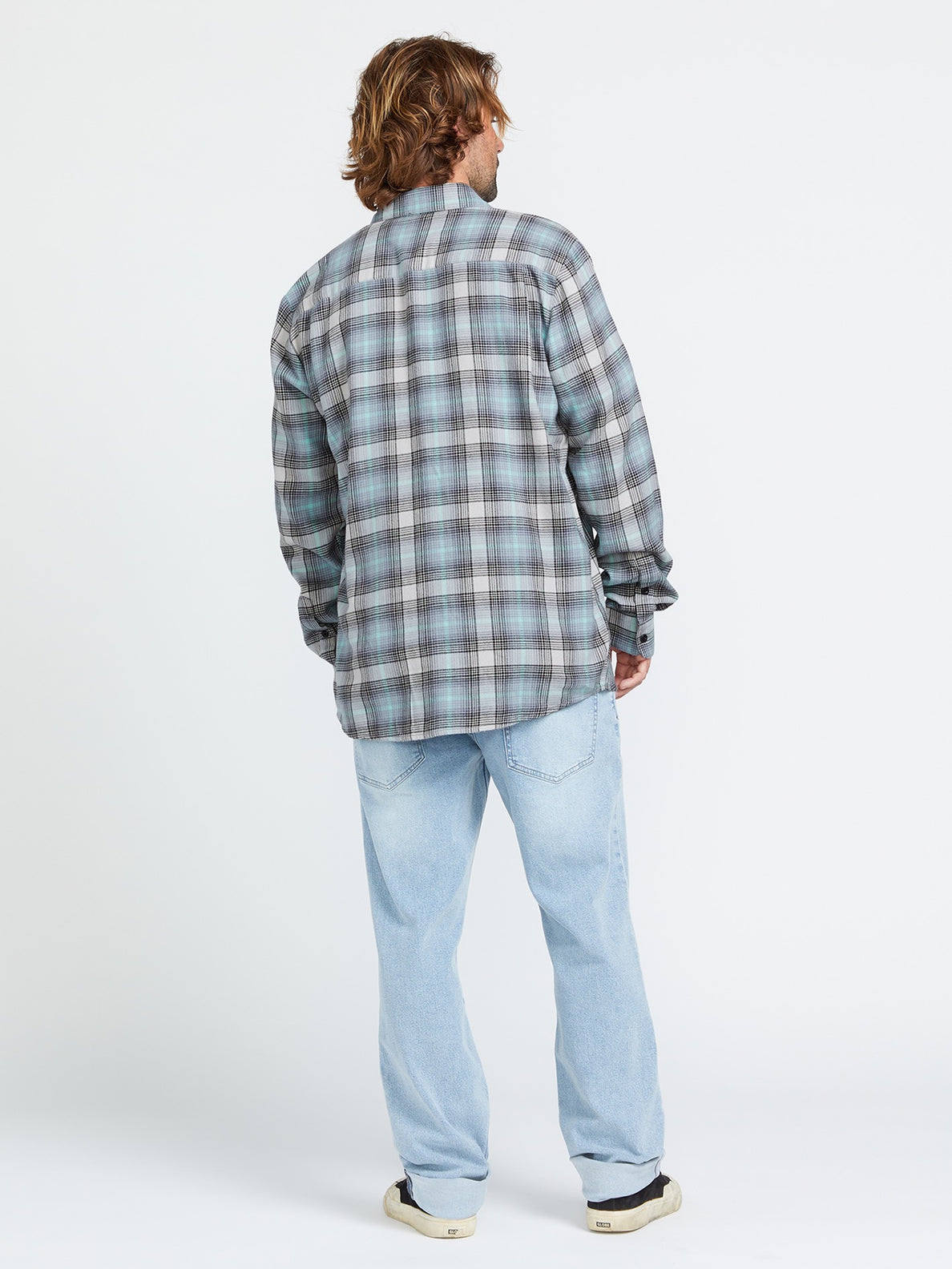 Volcom Men's Caden Long Sleeve Flannel Shirt - Tower Grey