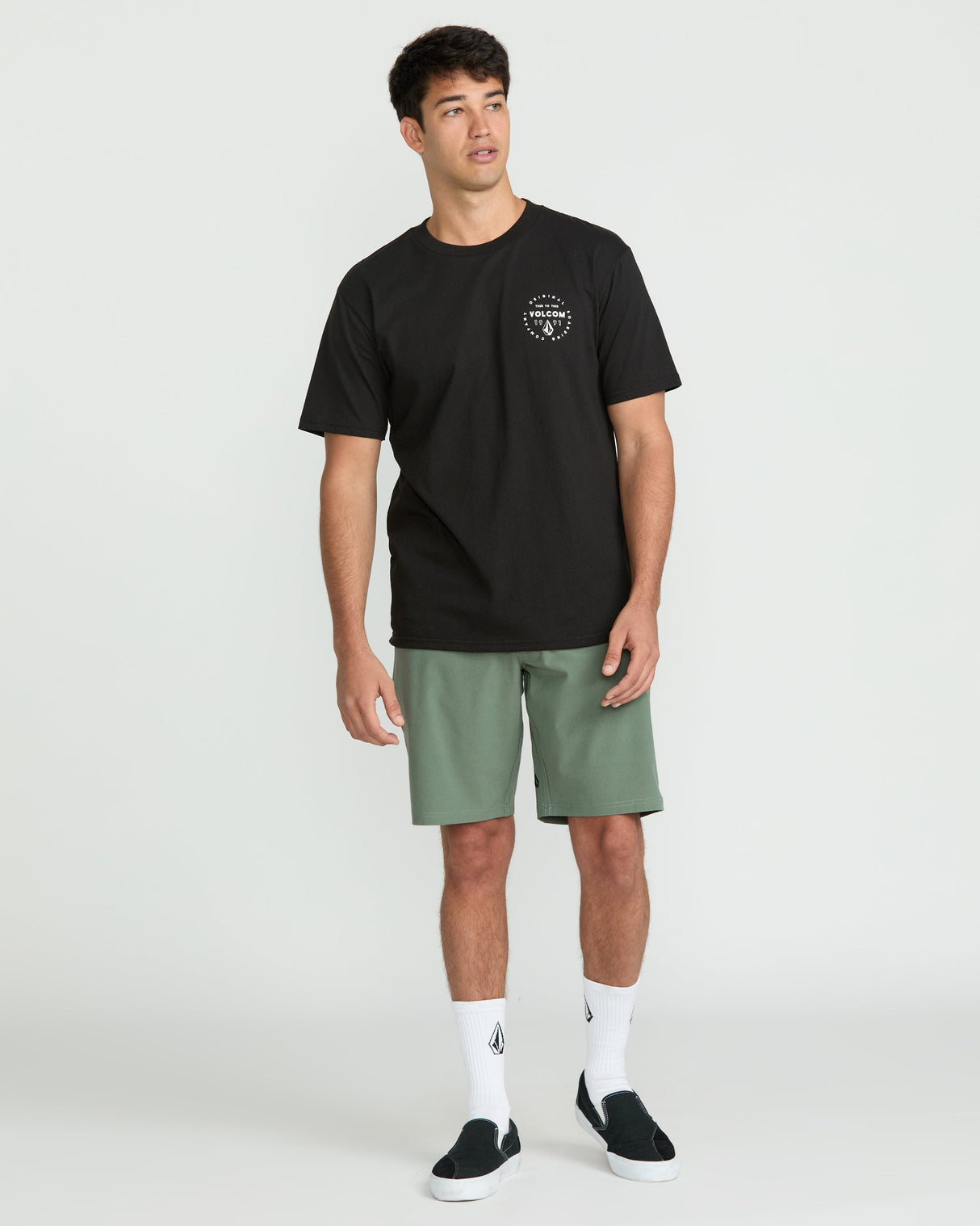 Volcom Frickin Cross Shred Static Shorts - Light Olive