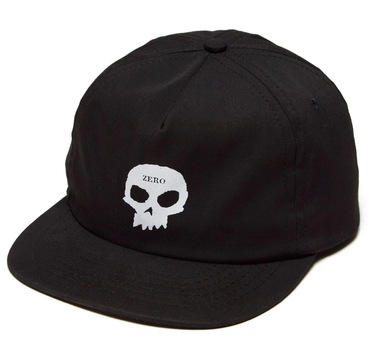 Zero Single Skull Snapback Hat - Black