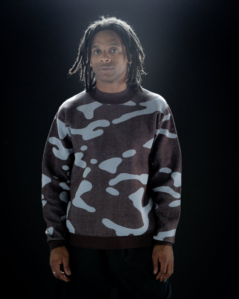 Howl Heavy Knit Crew - Brown 2027