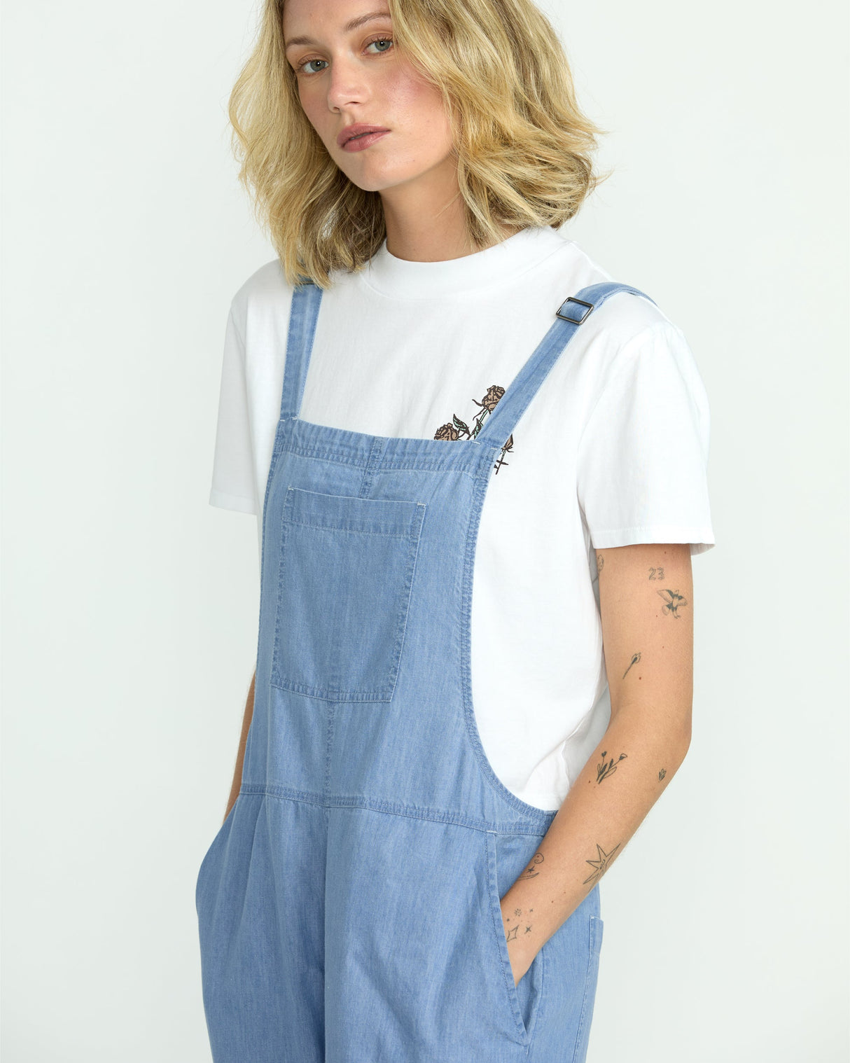 Volcom Women's Lived in Romper- Chambray