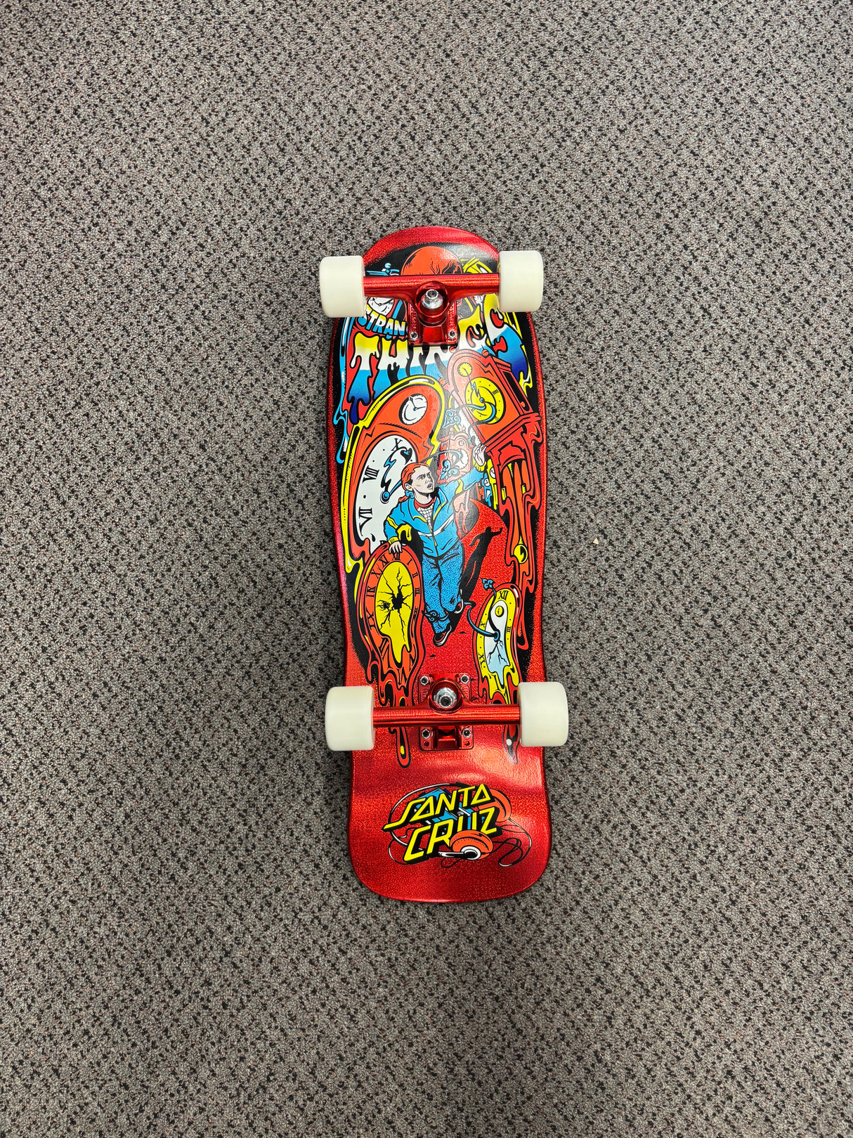 Santa Cruz X Stranger Things Grabke Max Melting Clock Skateboard Deck 9.7" Complete