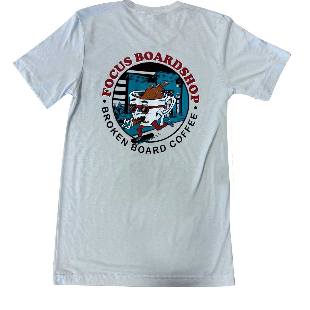 Focus Boardshop and Broken Board Coffee Collaboration Short Sleeve Tri-blend T-Shirt