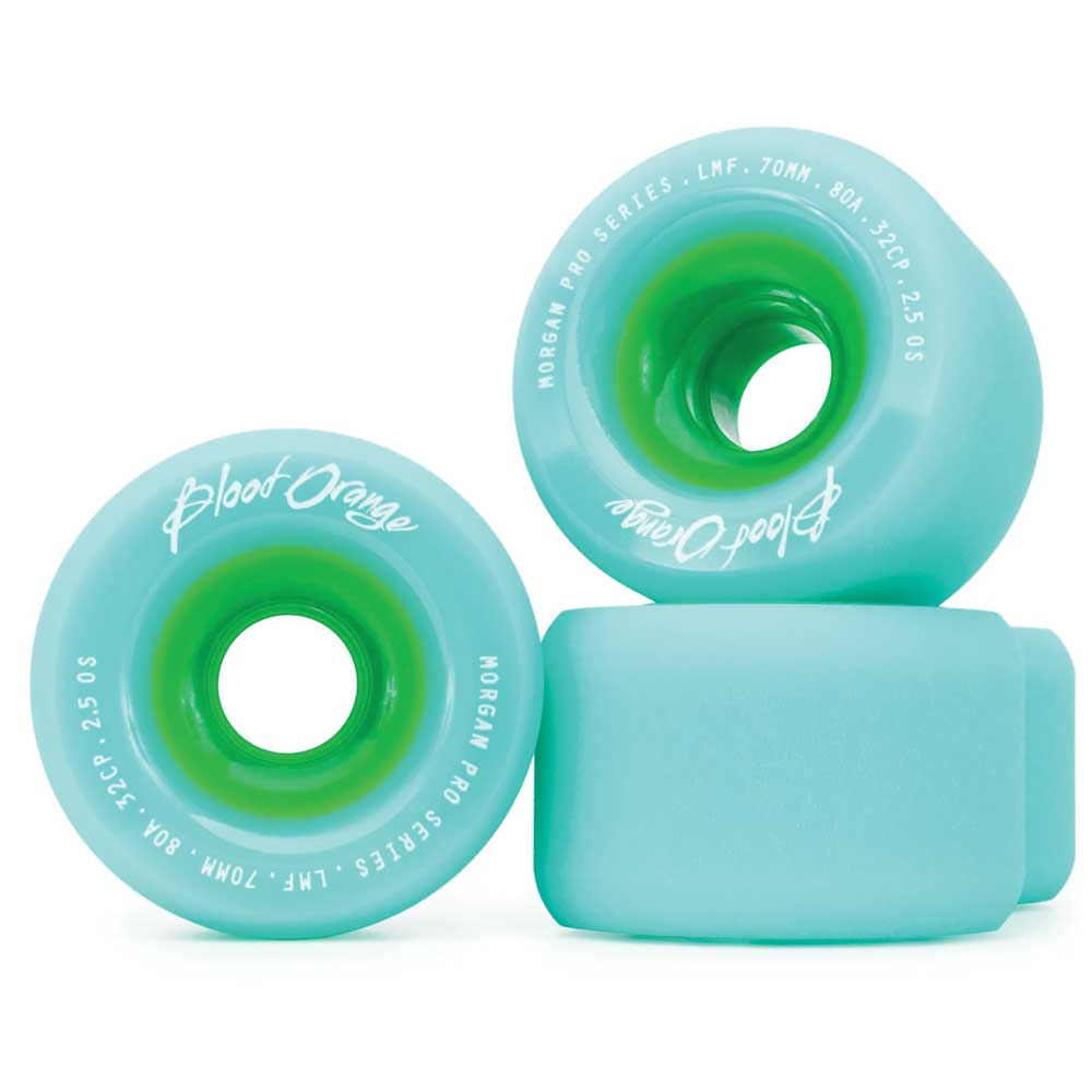 Blood Orange Morgan Pro Series 70mm, 80a Longboard Wheels - Seafoam