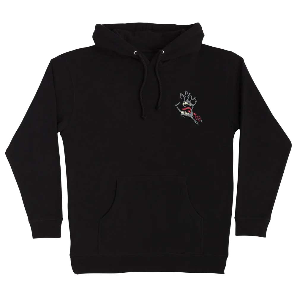 Santa Cruz Bone Hand Cruz Pullover Hoodie Mens Sweatshirt Black