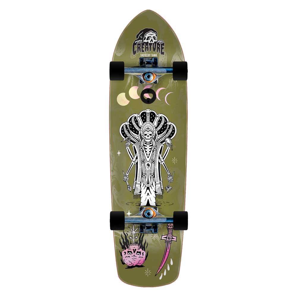 Creature Brue Killer Trippy Tank Cruzer Complete Skateboard 8.6